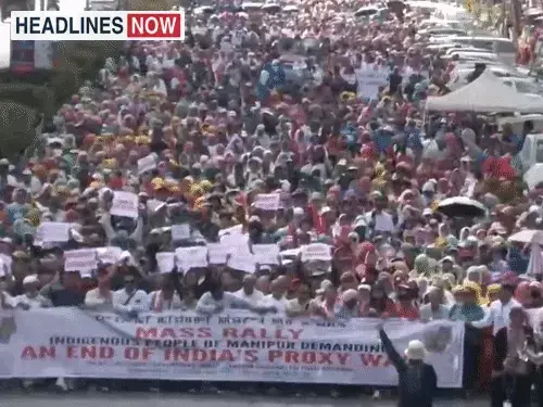 Meitei community rally in Manipur with Naga support, slogans against government and demand to cancel agreement with Kuki militants