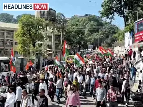 धर्मशाला में SIR के समर्थन में भाजपा की पदयात्रा:सांसद भारद्वाज, बोले- बांग्लादेशी घुसपैठियों की पहचान से कांग्रेस परेशान, गढ़ रही फेक नरेटिव